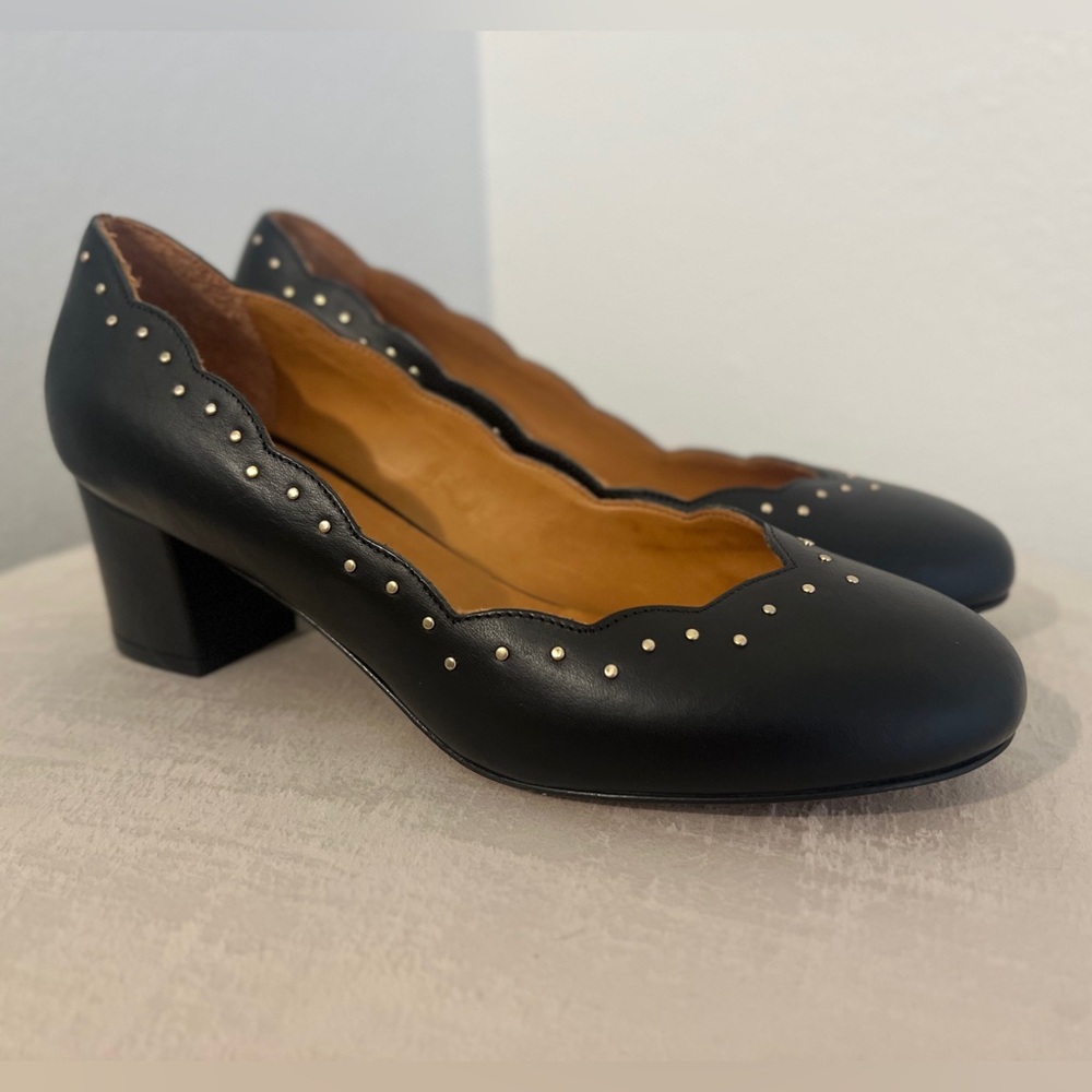 Sezane Low Palermo Women's Shoes Heels- US 7/EU 38/UK 5, Black Leather - NWOT